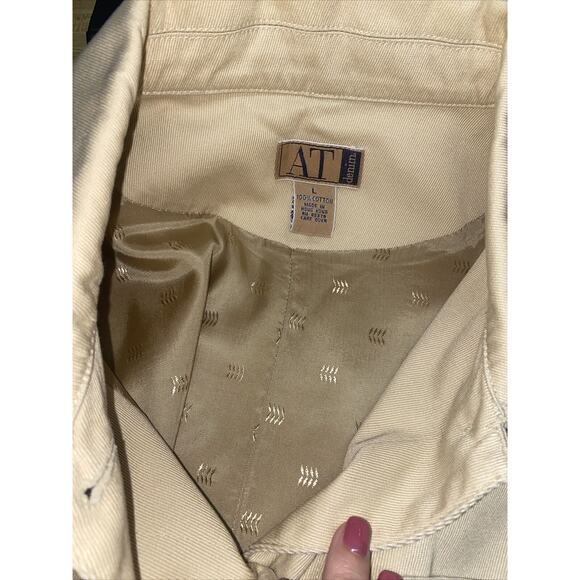 Vintage AT Denim Khaki Jean Jacket Lined Women Size Large - Picture 7 of 7